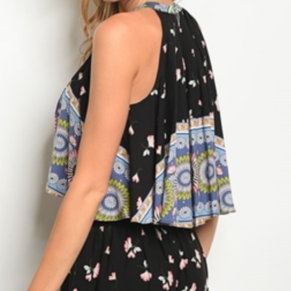 GIGI Two Piece Set Wide Leg Pants & Swing Crop Top Floral Print Sizes S & L NWT - Picture 5 of 12